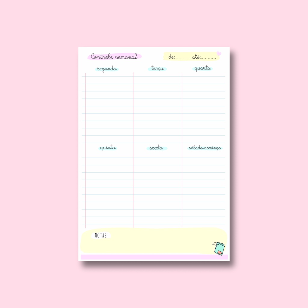 Planner Semanal Blocado A5 - Imagem 3