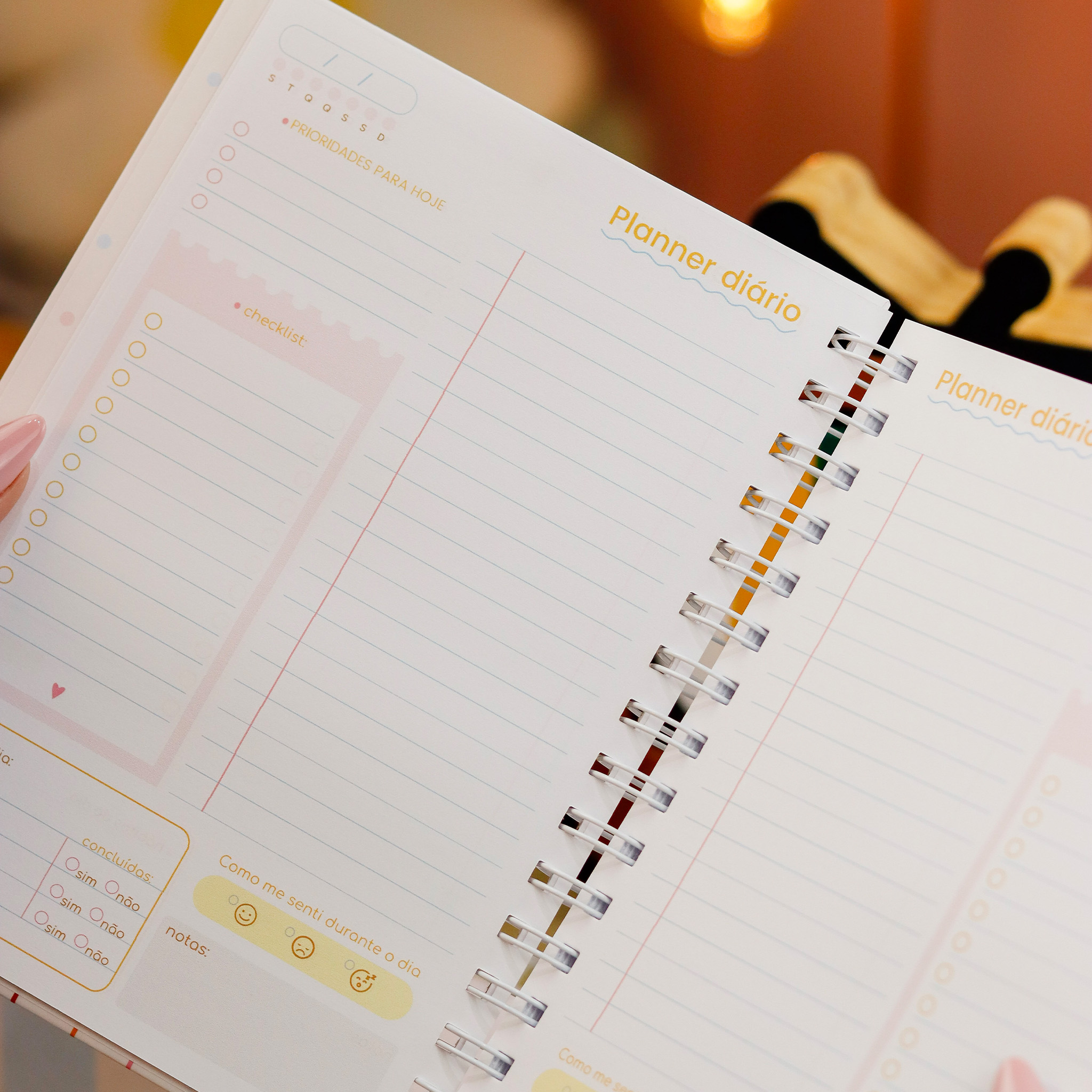 Planner Diário A5 Capa Dura Fosca Wire-o – Prioridades, Checklist, Hábitos | Várias Capas nas Variações - Imagem 2