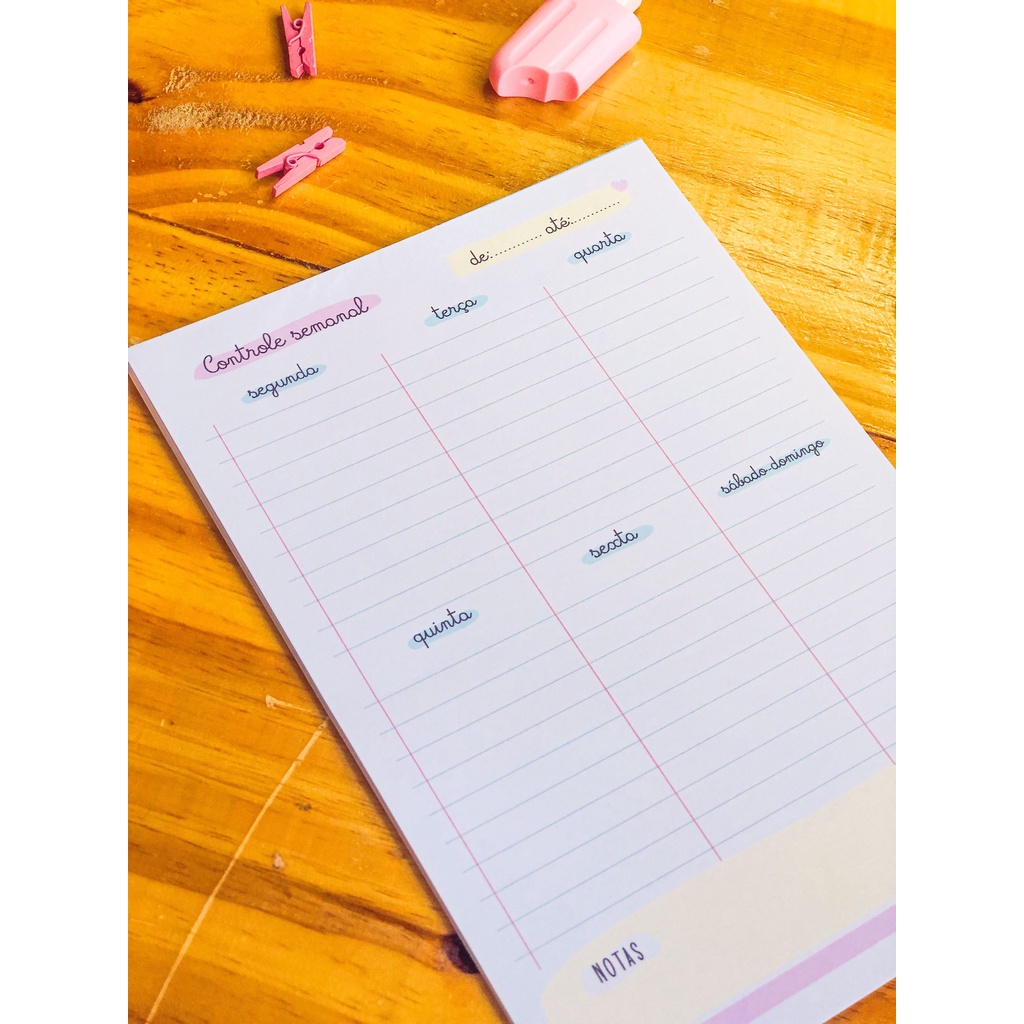 Planner Semanal Blocado A5 - Imagem 2