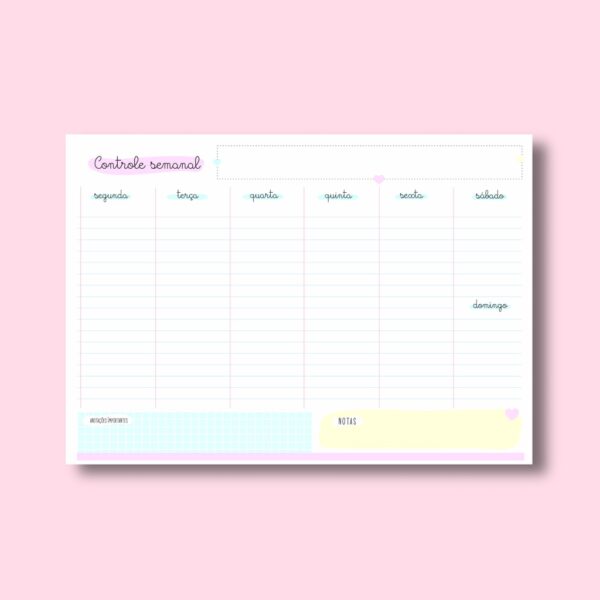 Planner Semanal Blocado A4