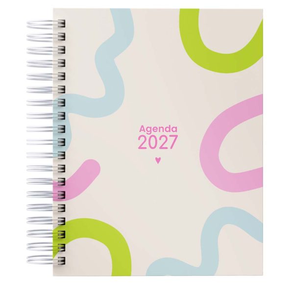 Agenda Semanal 2027 Datada com Horários A5 Capa Dura Fosca Wire-o – 3 Dias por Página | Várias Capas Disponíveis