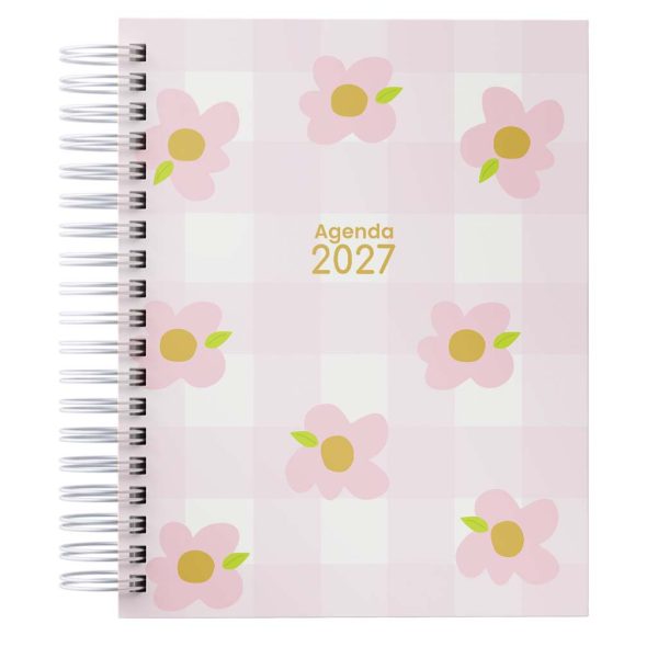 Agenda Semanal 2027 Datada com Horários A5 Capa Dura Fosca Wire-o – 3 Dias por Página | Várias Capas Disponíveis